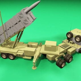 Modelo 3d de mísseis de defesa aérea Patriota do Exército dos EUA