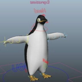 Penguin Hewan Rigged Model 3d