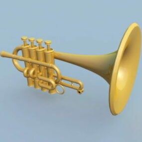 Modelo 3D de trompete Piccolo de latão