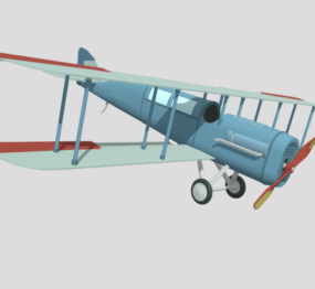 דגם תלת מימד של מטוס וינטג' משנות ה-1900