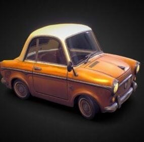 Modello 3d di Pone Cute Cartoon Car