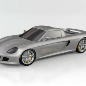 Model 3D srebrnego samochodu Porsche Gt