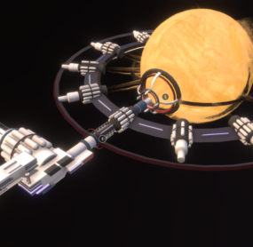 Sci-fi Power Space Station 3d-modell