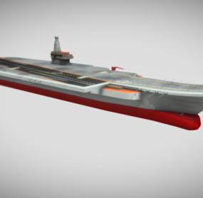 Modello 3d della portaerei del progetto militare