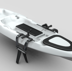 3D-Modell eines Schnellboots mit Pedalantrieb