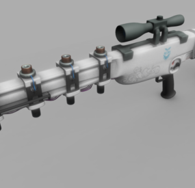 Rail Rifle Gun Scoop 3D-mallilla