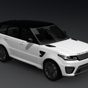 Modelo 3d del coche deportivo Range Rover blanco