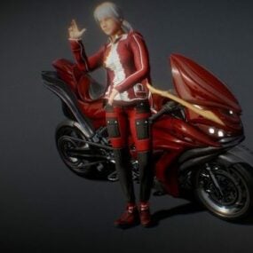 红色超级摩托车3d模型
