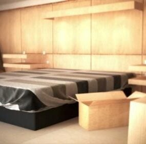 Gerçekçi Yatak Odası İçi 3d modeli