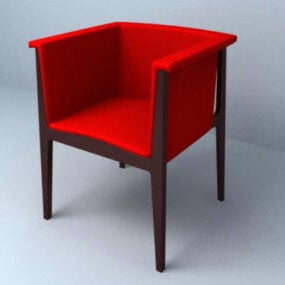 דגם תלת מימד של כיסא מודרניזם אדום