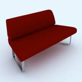 Red Sofa Simple Style 3d model