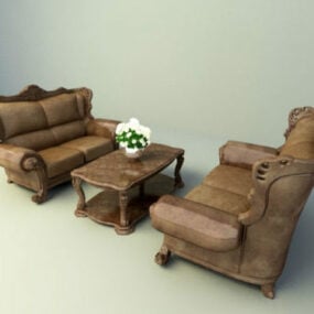 Diseño de sofá clásico retro modelo 3d