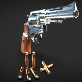 Rewolwer 357 Magnum Gun Model 3D