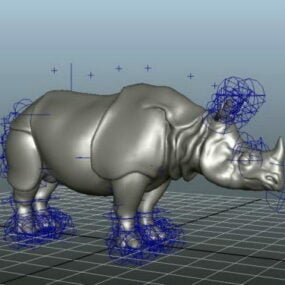 코뿔소 동물 Rigged 3d 모델