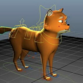 Liščí zvíře Rigged 3D model