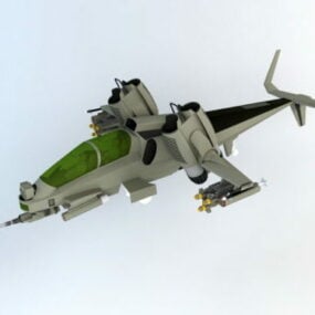 Science-Fiction-Futuristisches Hover-Hubschrauber-3D-Modell