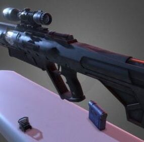 Modelo 3D de arma de rifle laser de ficção científica