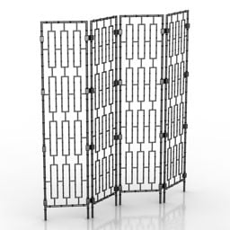 Bamboo Style Folding Screen 3D-malli