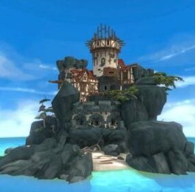 Sea Island Scene 3D-Modell