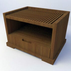 床边柜木制3d模型
