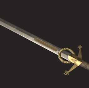 Modello 3d della spada gotica