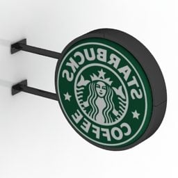 3D model vývěsní štít Starbucks