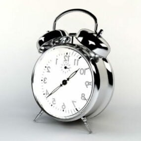 Silver Classic Alarm Clock 3d model