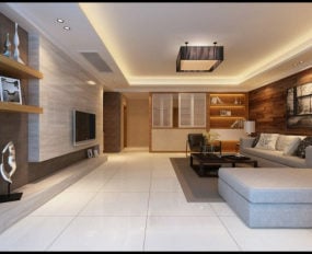 Simple Design Living Room Interior V1 3d model