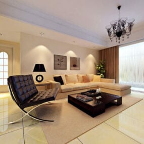 Simple Comfortable Living Room 3d model