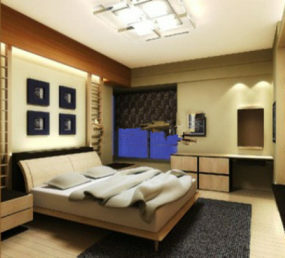 Simple Elegant Bedroom Design Interior 3d model