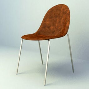 Modelo 3D de cadeira simples de couro