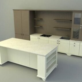 Einfaches 3D-Modell des Küchendesigns
