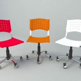 Värikäs Simple Wheels Chair 3D-malli