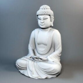 Model 3d Patung Buddha Duduk Kuno