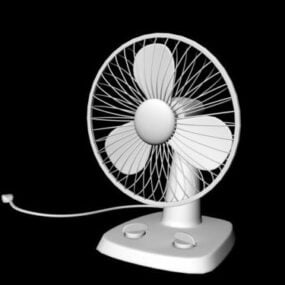 White Desk Fan 3d model