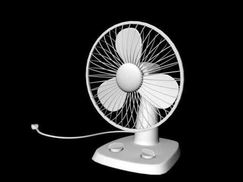 White Desk Fan