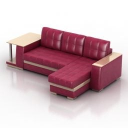 Red Leather Sofa Atlanta 3d model