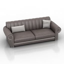 أريكة جلدية عتيقة طراز كوينسي ثلاثي الأبعاد