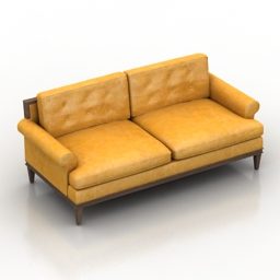 Yellow Leather Sofa Cls 3d model