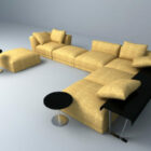 Sofa Table Yellow Fabric