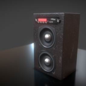 Boîte de haut-parleur moderne noire modèle 3D
