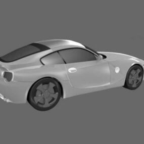 نموذج سيارة كوبيه رياضية بيضاء ثلاثية الأبعاد