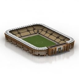 مدل سه بعدی ساختمان ورزشی استادیوم فوتبال