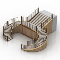 ホール大階段デザイン3Dモデル