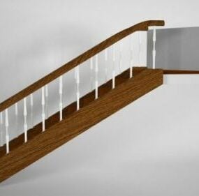 Modelo 3D de design de escada de madeira