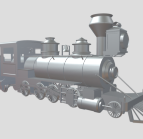 Locomotif Kukus Lowpoly Model 3d