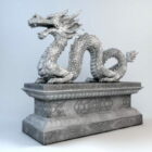 Scultura asiatica del drago di pietra