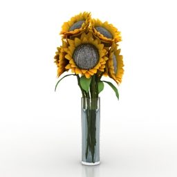 Sunflowers Vase 3d model