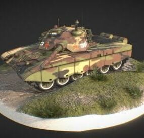Tank Weapon With Camo 3d model