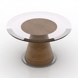 3д модель круглого стеклянного стола Астрид